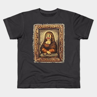 Colorful Mona Lisa in Cartoon Style Kids T-Shirt